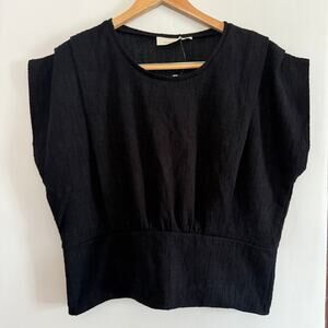 Maeve Classic Black Short Sleeve Blouse